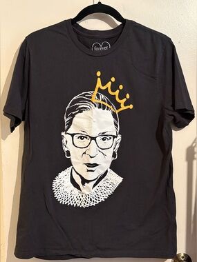 Forever Me Size Large Ruth Bader Ginsburg black  T shirt top tops shirts